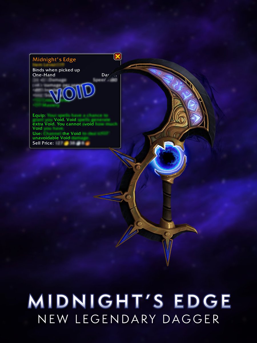 Warcraft's tweet photo. Midnight's next chapter unfolds in 12.2: Eclipse 🌘

Explore a new zone, earn a new Legendary: Midnight's Edge, and rally to protect the World Soul. 

Confront Xal'atath early 2027! https://t.co/pYwOItiESZ