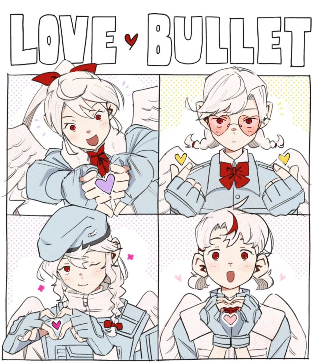 gwen4lyn_'s tweet photo. They all have their rep colours 💜💛💗🩷 #lovebullet https://t.co/XV7jlCyzHf