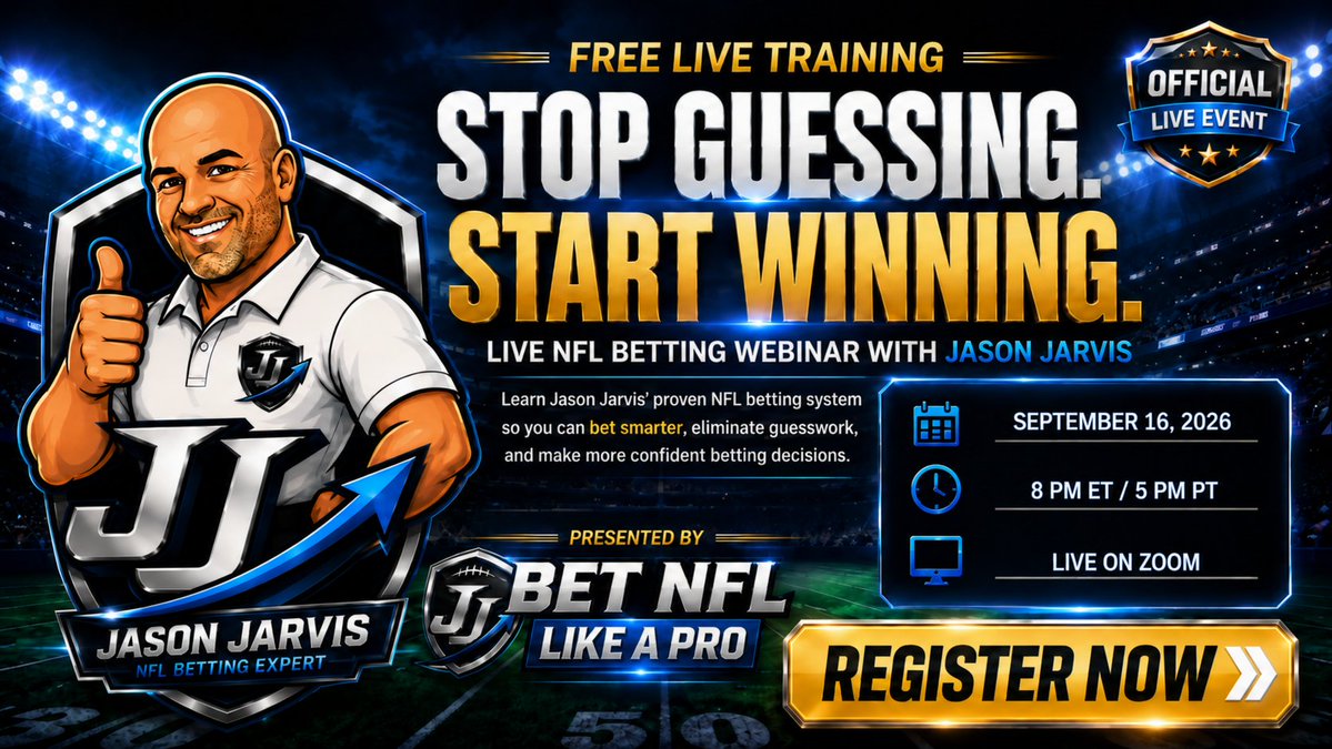 JJarvNFLbets's tweet photo. The first two webinars had a great response.

Strong turnout.
Great engagement.
A lot of people stayed through the full presentation.
So we’re doing it again.
If you missed the first two, Wednesday is your next chance to join me live.

I’ll be breaking down how I approach NFL betting, the process behind my decisions, and what I look for before putting money on a game.

Sept. 16
8 PM ET / 5 PM PT

Free registration:
https://t.co/RIu48lmshm