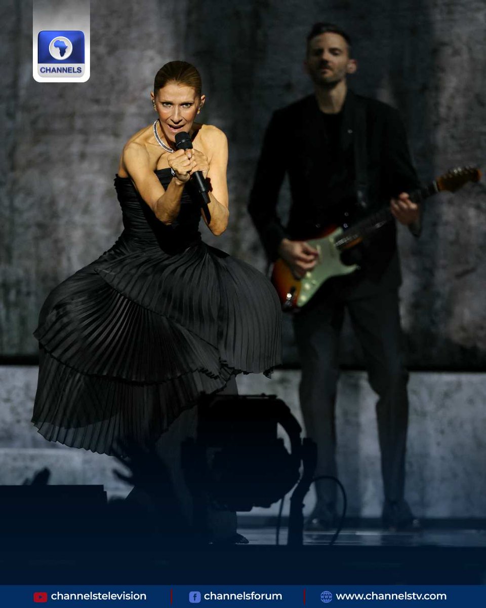 channelstv's tweet photo. #Photostory: Celine Dion wept tears of joy on Saturday as she fulfilled her dream of returning to the stage after years battling a rare neurological disorder, with a sell-out concert in Paris.

The 58-year-old French Canadian singer appeared visibly moved as she opened her first full concert in six years with her 1990s French-language ballad "On ne change pas" ("One Doesn't Change"), singing to a crowd of 30,000 enthralled fans that one newspaper said included US former first lady Michelle Obama.