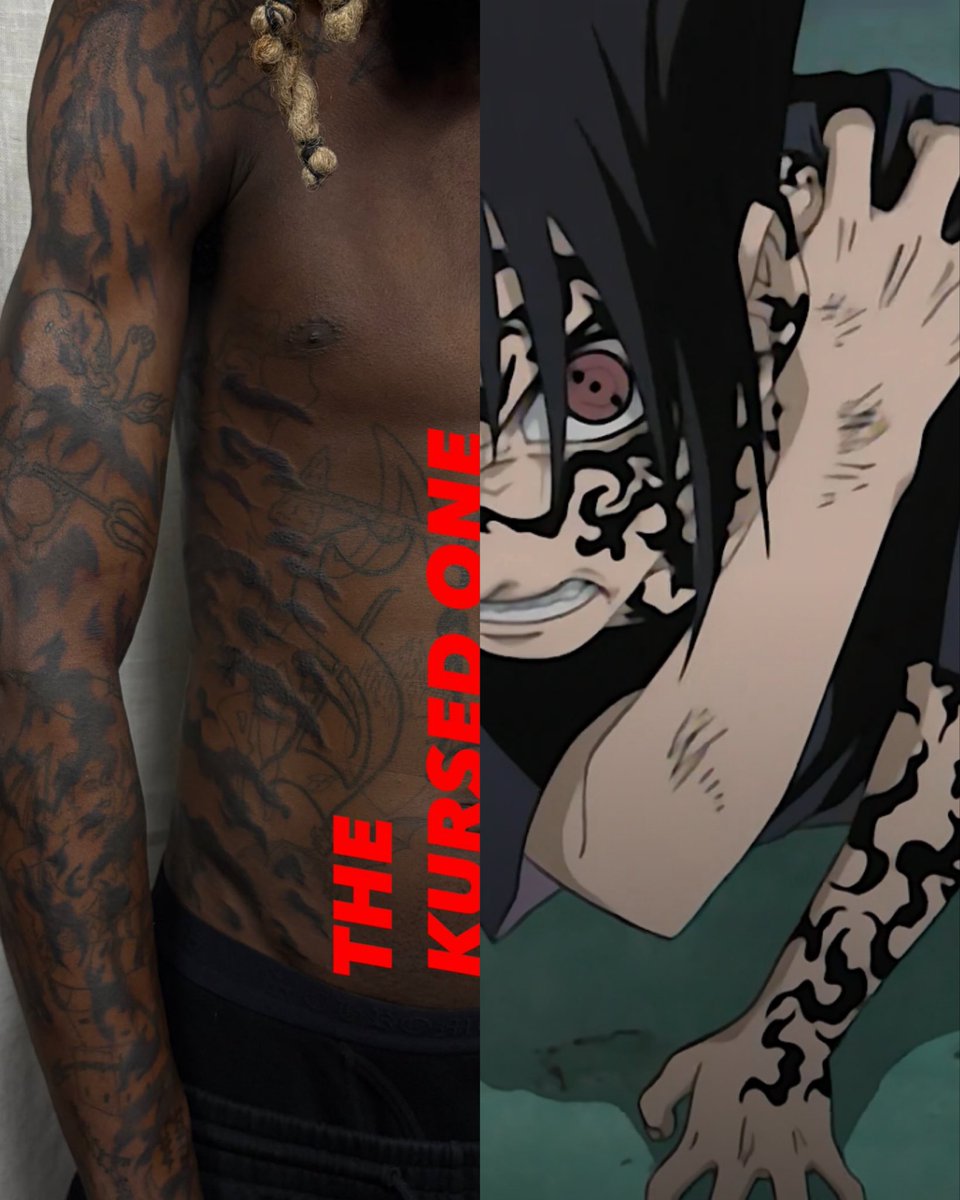 OGMusicCo's tweet photo. OsamaSon previews crazy new snippet from “Nocturnal” and shows off Sasuke inspired curse mark tattoo. 🔥🤯 What y’all think?? https://t.co/tHPArbOnOC