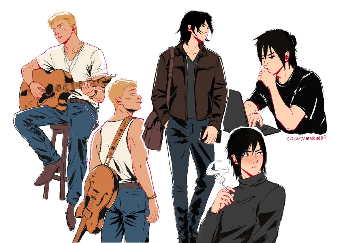 misotomate's tweet photo. Country artist Naruto Uzumaki and Rolling Stones journalist Sasuke Uchiha 

Inspired by one of my favorite fanfics “Walk the line” by lookawombat in ao3

https://t.co/3QuLakoeEb

#narusasu #sasunaru https://t.co/2y7LwakG2p