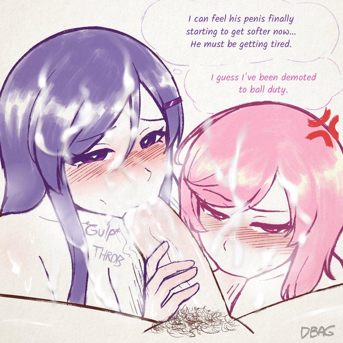 Fluffyearedfox's tweet photo. Yuri and Natsuki getting him drained - Doki doki skinny dipping club part 19 https://t.co/SHVj89RWPs
