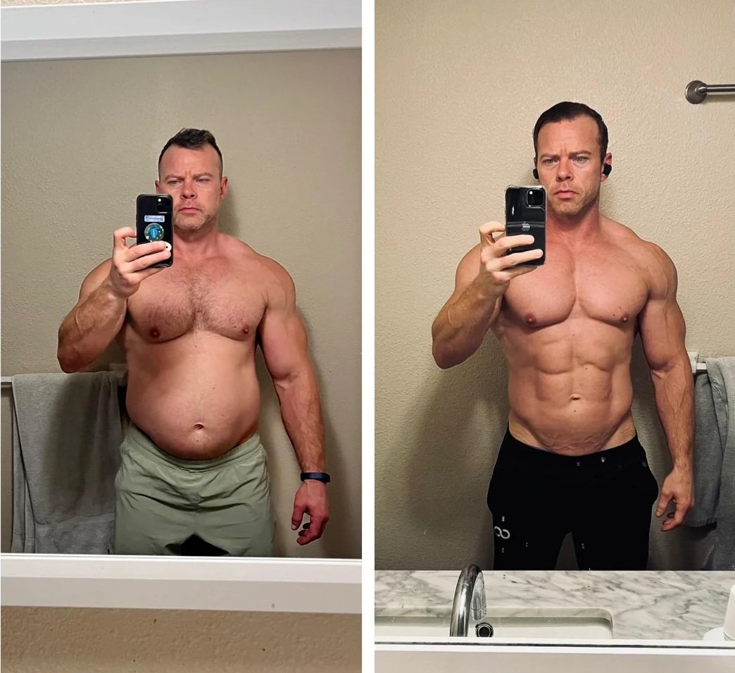 MMpeptide1's tweet photo. 3 months on Reta +exercises 27ibs down. Great work 👏 https://t.co/Rn9R9BuBUi