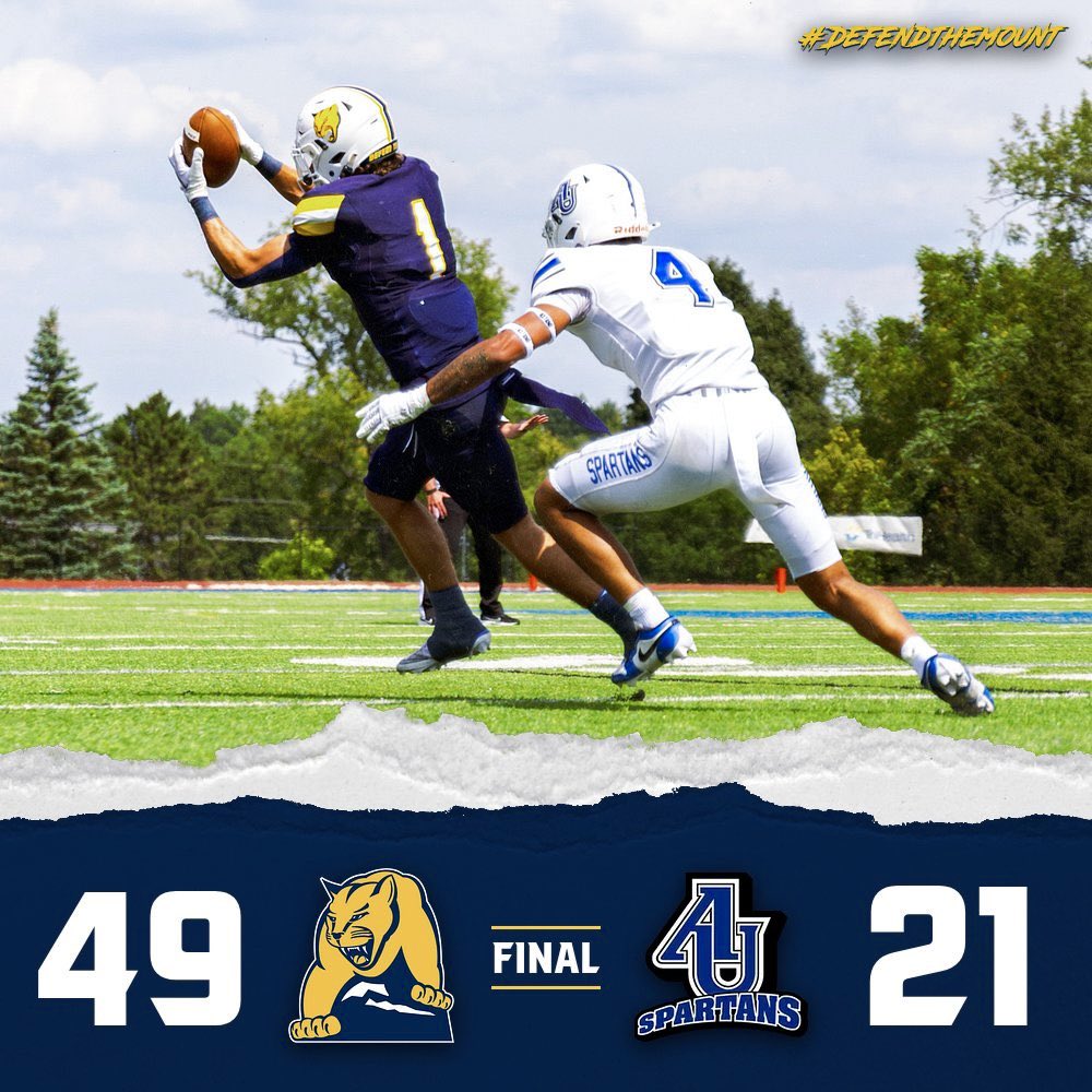 MSJ_FB's tweet photo. FINAL SCORE
The Lions travel to Aurora and take down the Spartans! MSJ put up over 500 yards of offense in the win! We will take on Adrian next week at home!
#DEFENDTHEMOUNT https://t.co/WlwzXSr1PF
