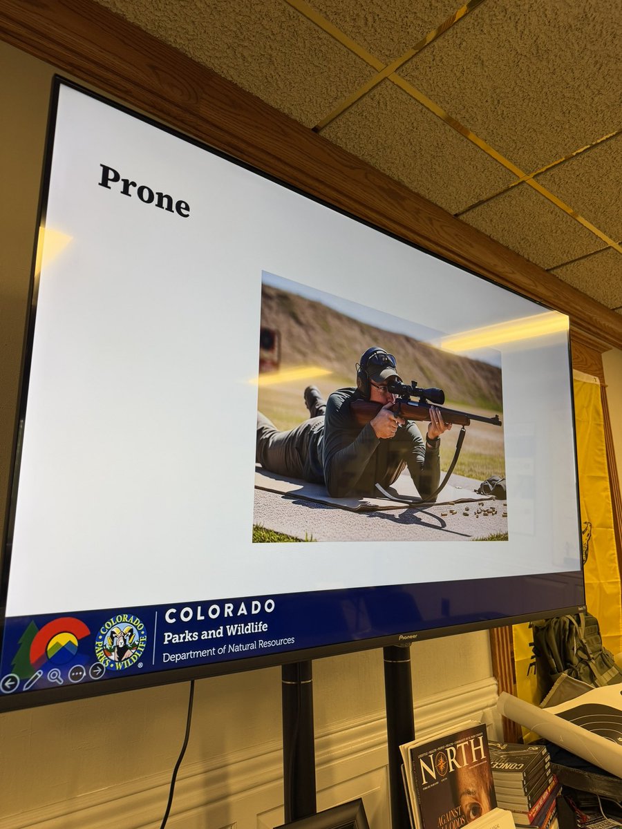 boomstickbabe's tweet photo. Teaching the SSF class today to appease the gun control requirements of SB25-003.

Notice the STATE MANDATED instructions talk about PPE.

Do you see PPE in these photos?
Also what does BOLT ACTION rifles have anything to do with Semiautomatic gas powered magazine fed firearms?

This entire process is a JOKE.