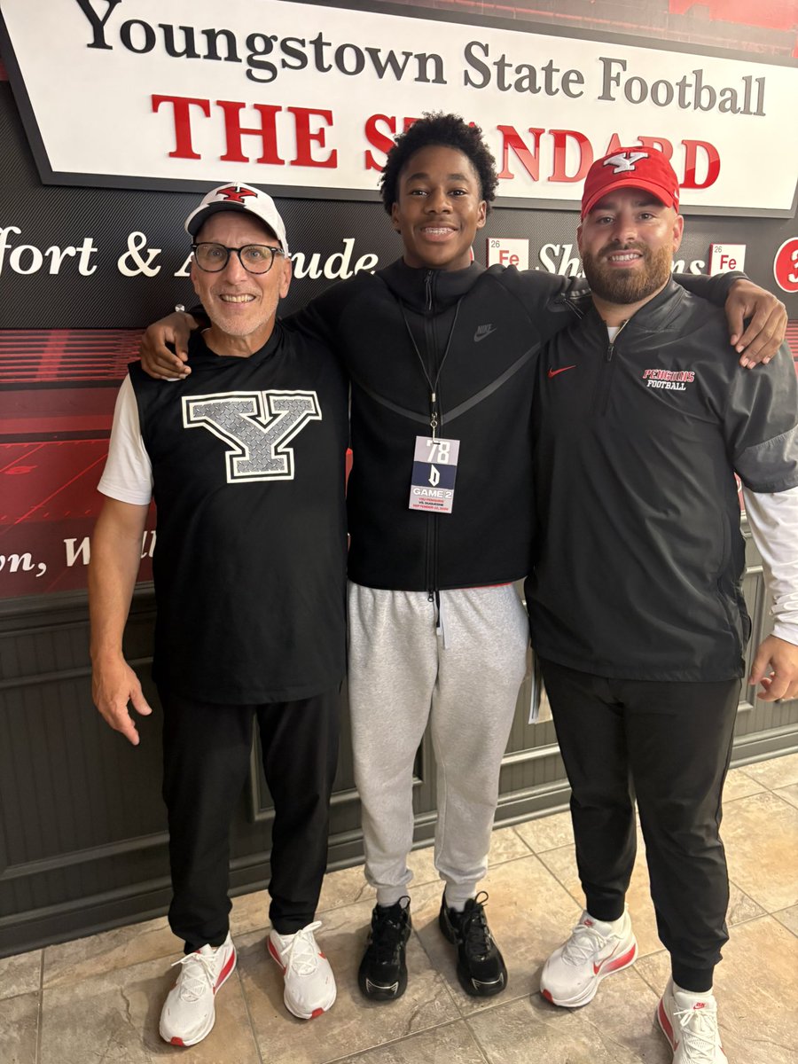 karmelojordan4's tweet photo. After an amazing gameday visit to Youngstown State and talks with @ChrisJParry3 and @fbcoachdp I am blessed to receive a full scholarship ! Wow @CoachTomBolden @jnicol42 @_c_blackmon @LakotaWestFB @WestTrackField @AllenTrieu #AGTG https://t.co/5ViF7M2W5o