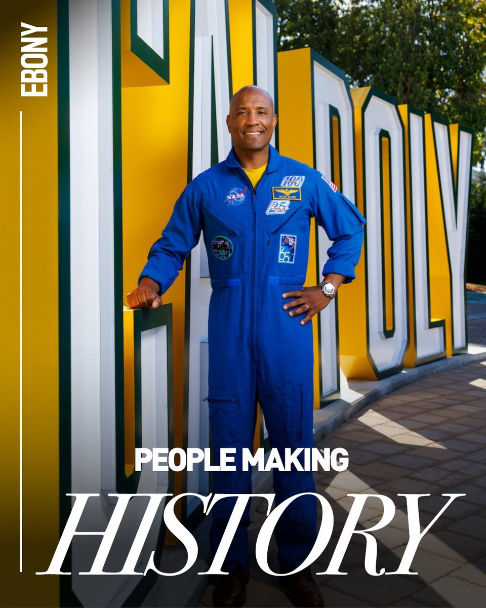 EBONY's tweet photo. After making history earlier this year as the first Black astronaut to travel around the Moon, @AstroVicGlover is returning to his alma mater, @CalPoly, to help shape the future of STEM... giving way for Black brilliance to shine on Earth and beyond. 🖤 https://t.co/iY3Rp93CYb