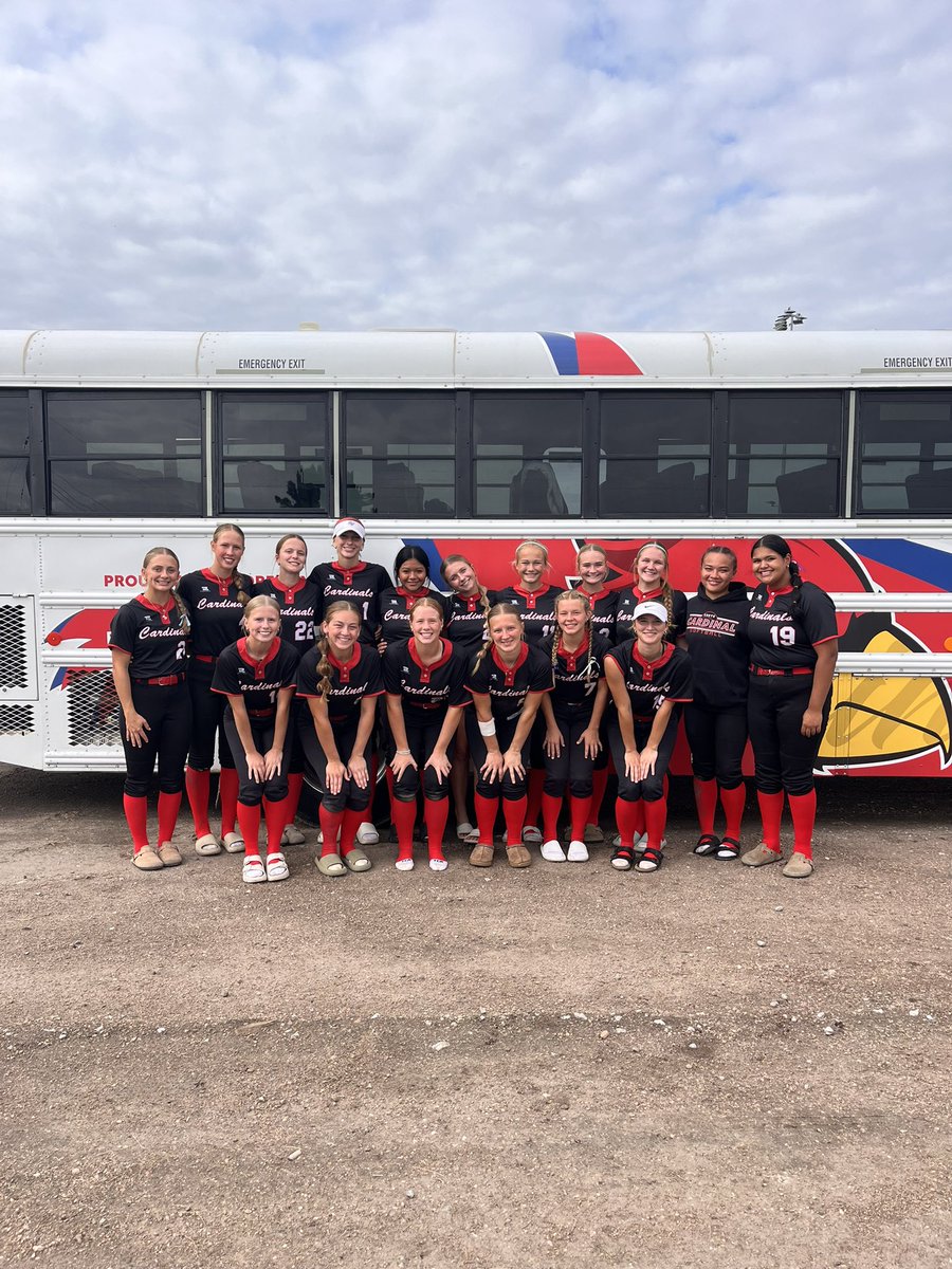 CreteSoftball's tweet photo. Cardinals bring home two wins advancing our record to 15-0! 
Hwy 6 12-0 in 3 inn
Cozad 12-0 in 4 inn

Off. MVP is Makesha!
Def. MVP is Brylie! 
Culture Champs are Makesha, Brylie, &amp; Hayley!
@madynn_dunham10 &amp; @IzzyOltmans throw a combined perfect game vs Cozad! 
❤️💙 https://t.co/P799R1LMYS