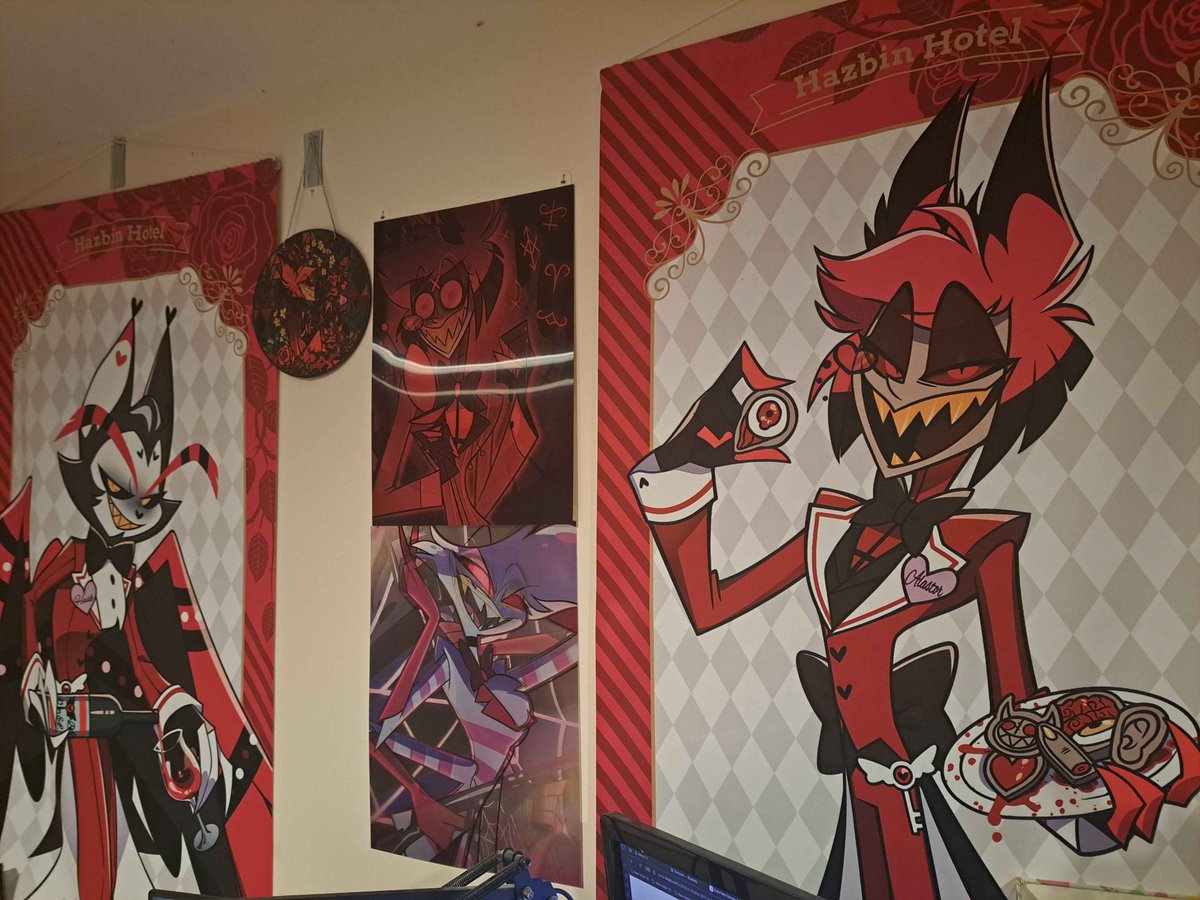 Eldritch_Doe's tweet photo. hmm wonder who my fav is 🤔😂 just thought i would share my collection of hazbin and small collection of helluva things.  I do want to thank all the artists and fan artists who make all this stuff.
#HazbinHotelHusk   #hazbinhotelmerch #hazbinalastor #hazbinmerch #hazbinhotel https://t.co/uR5q7WUJ4R