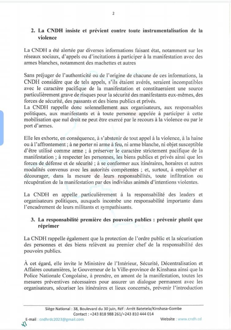 Christe44294276's tweet photo. #Kinshasa Marche de l’opposition prévue le 15 septembre : la CNDH appelle au respect du cadre légal et met en garde contre les violences https://t.co/6k1Hdj6ubg