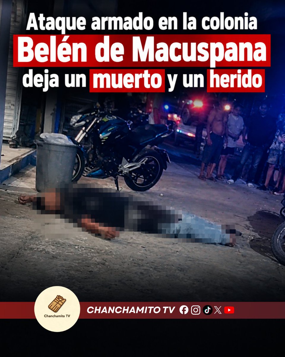 chanchamitoTV's tweet photo. 🚨 ATAQUE ARMADO EN MACUSPANA: Un fallecido y un lesionado tras disparos desde motocicleta en la colonia Belén. La Fiscalía investiga. 

¿Qué percepción tienes de la seguridad en Tabasco? Te leemos 👇

#Macuspana #Tabasco #Belén https://t.co/Z4aJ6VDHSf