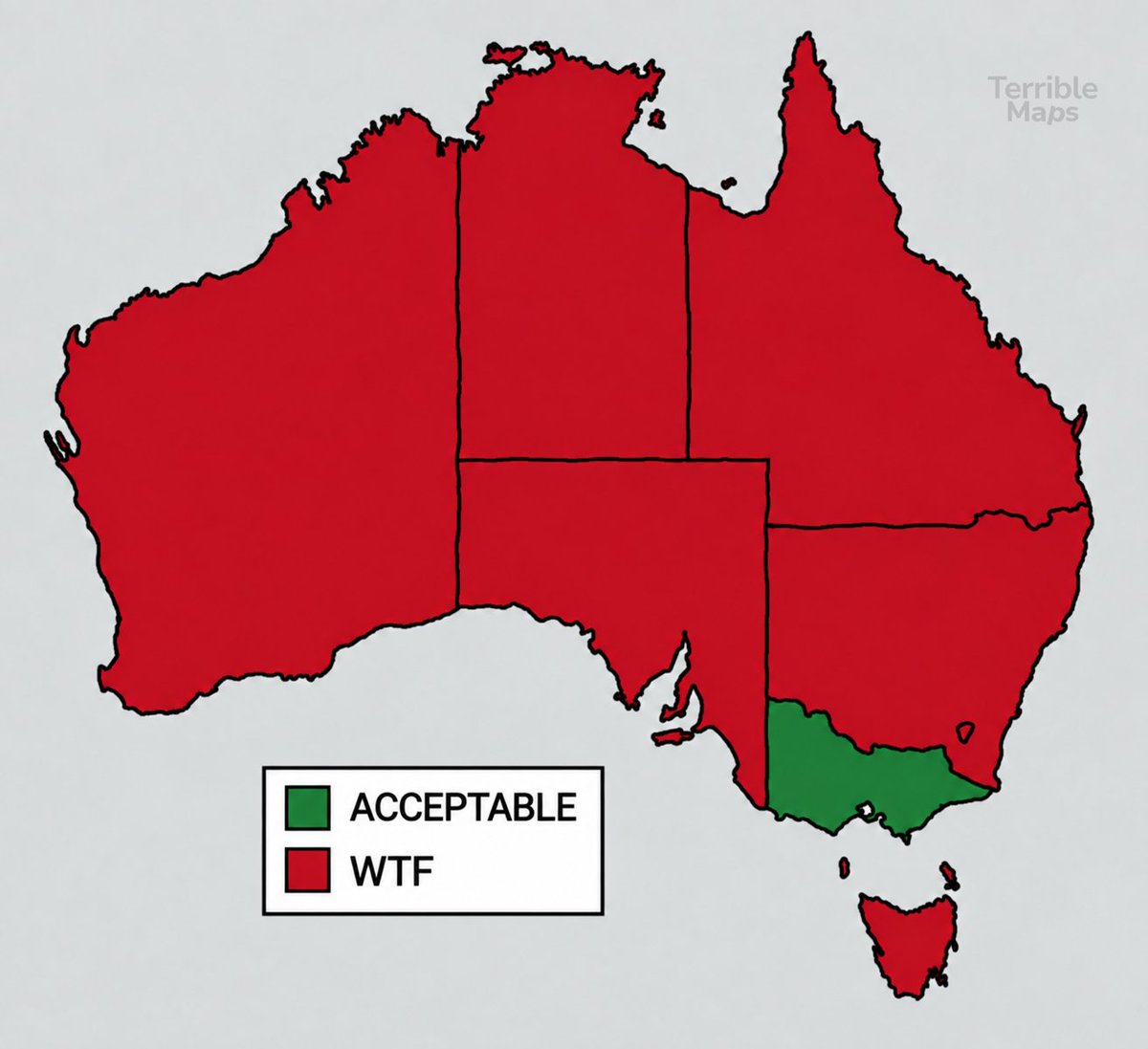 TerribleMaps's tweet photo. Australian states that are socially acceptable baby names https://t.co/Mx0IfgLUs0