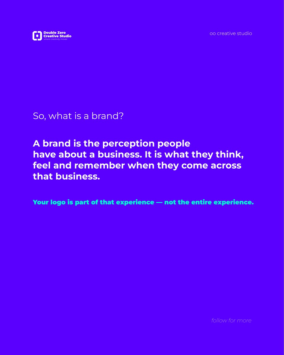ThegraphicsG's tweet photo. A logo is not a brand.

What do you think is the most misunderstood part of branding?

#BrandIdentity #BrandStrategy #VisualIdentity #GraphicDesign #OOCreativeStudio https://t.co/E1Iy6P38oJ