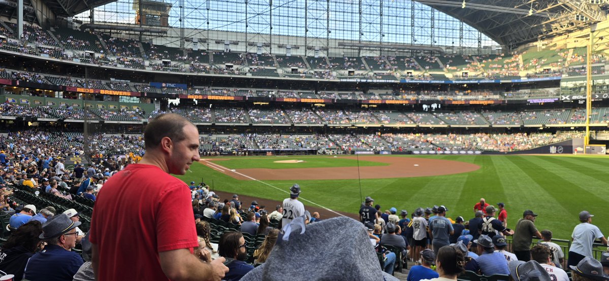 BrewCrewFanNoll's tweet photo. Game #35 THIS is Brewers Baseball in 2026!! ๐๐ค๐
Crew is 24 - 10 with us here!
Sec 107, Row 18, Seats 1 & 2
#GoCrew #Brewers #LetsGo #MagicBrew #ThisIsMyCrew #WeLoveMKE #WinOurWay #BeatTheReds #Undaunted #DoItForUeck https://t.co/e8elRu5LGZ