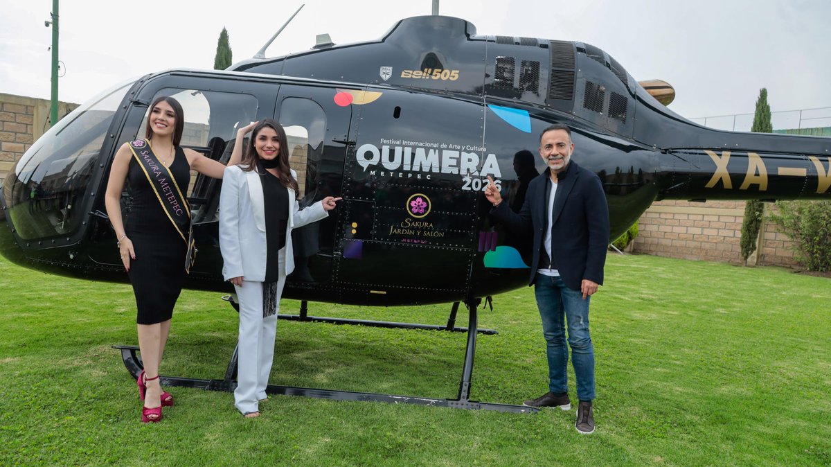 FerFlores_Emp's tweet photo. Hay alianzas que nos permiten hacer cosas fuera de lo común. El Salón de Fiestas Sakura decidió sumarse a #Quimera2026 y lo hará llevando la imagen del festival por el cielo de #Metepec en un helicóptero 🚁

Esto también es hacer equipo por nuestro municipio. Gracias a Sakura por confiar en este proyecto y aportar una idea tan original a la fiesta cultural que reúne a nuestras familias, visitantes y artistas 🎭