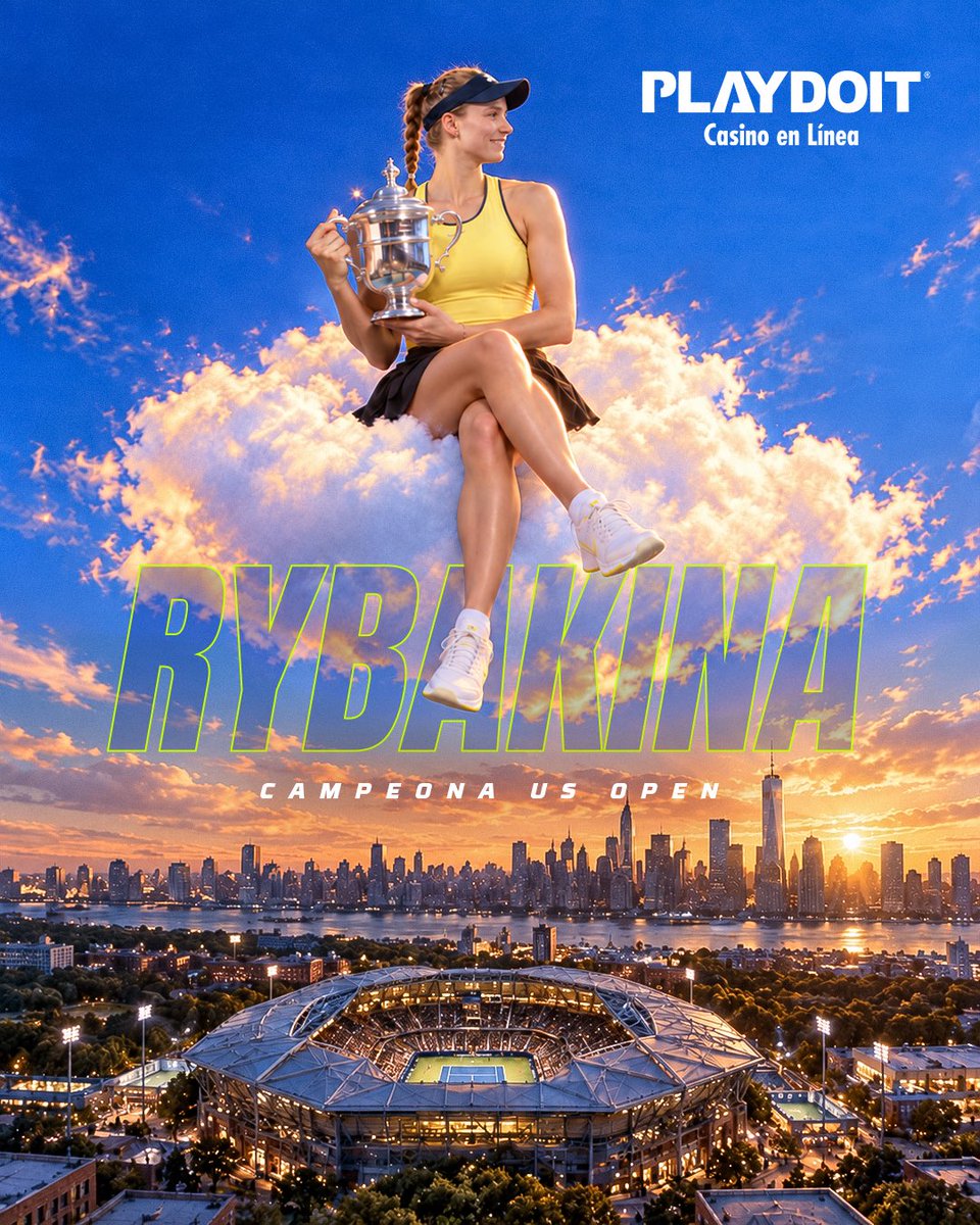 playdoitmexico's tweet photo. ¡RYBAKINA es la nueva reina del US Open! 🥇 

La Kazaja derrotó en 3 set a Sabalenka y consiguió su 1er título del US Open 🏆 https://t.co/KUA3uavfGw
