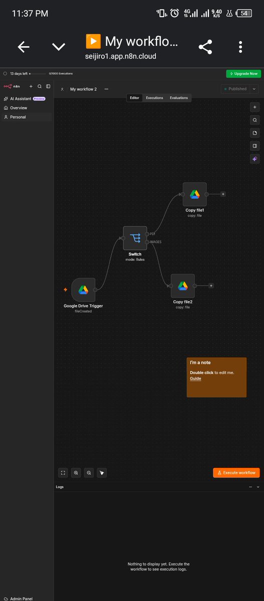 Critical2811's tweet photo. Just completed day 3 of my AI automation
@HavilahAcademy #mechanicalengineer #n8n
It was really fun and interesting 
https://t.co/xlWj6C6b7f
To see all the work https://t.co/tDstefBklJ