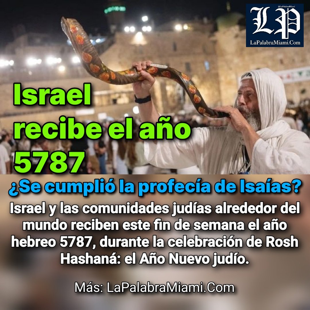 LaPalabraMiami's tweet photo. Israel recibe el año 5787

El Estado moderno de Israel nació en 1948, pero el pueblo de Israel descrito en las Escrituras es muchísimo más antiguo.
Más: https://t.co/00gSx46bHq 

#Israel #onu #RoshHashaná #shanatova #mundo https://t.co/8oNszBRkbs