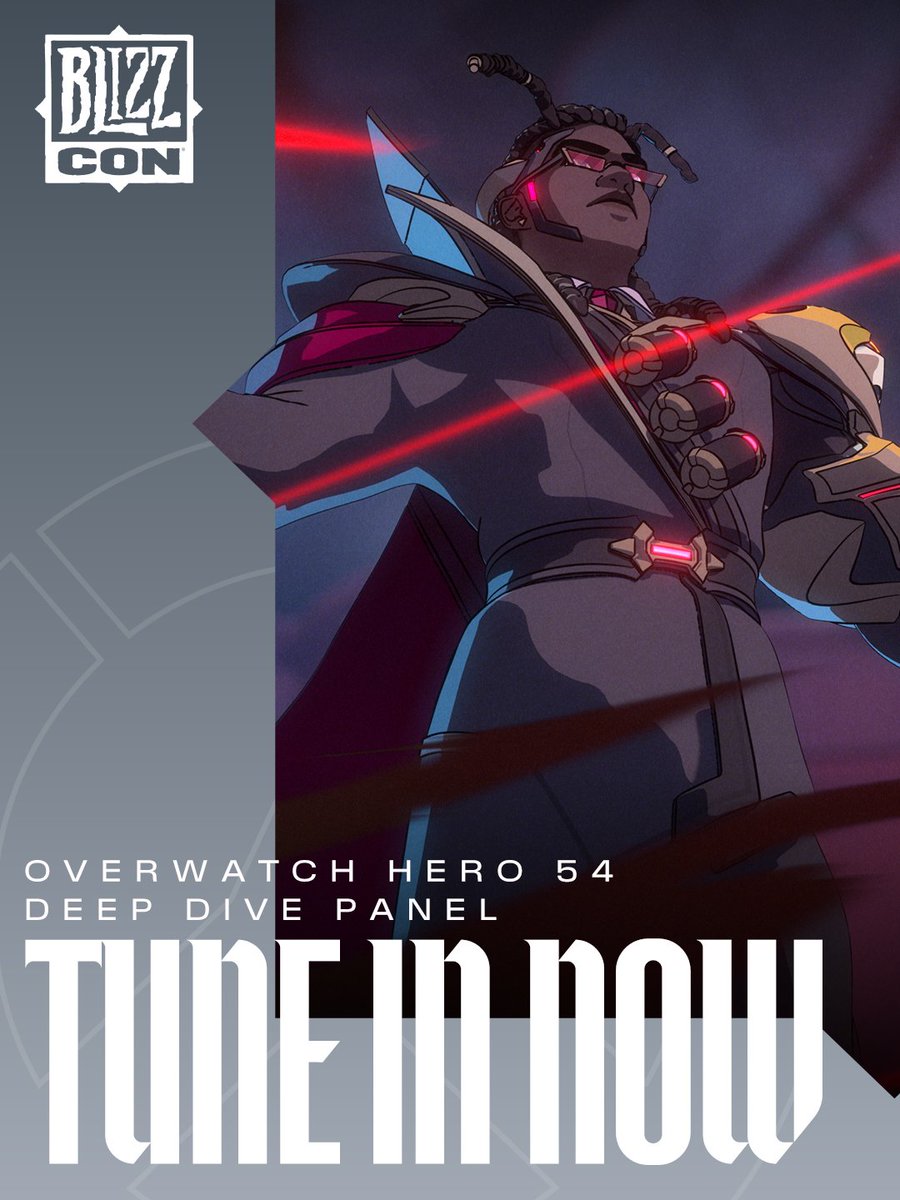PlayOverwatch's tweet photo. Doctrine’s time in prison may be over, but his deep dive starts NOW 🦇

Our Doctrine Hero Deep Dive panel is happening live now at BlizzCon 2026 📺

Watch LIVE: 

https://t.co/aEKcgiVlFQ

https://t.co/Ip9X18tKjZ https://t.co/bwvp7Nfmz7