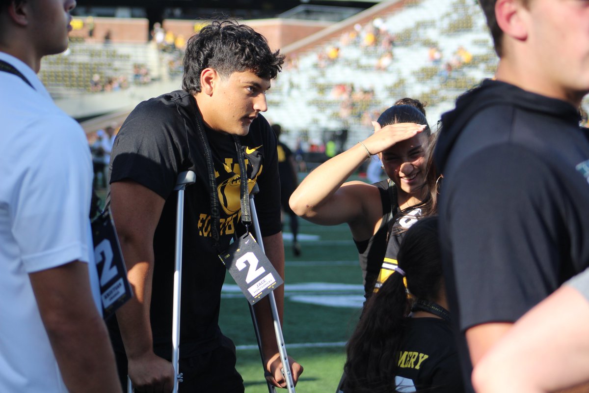 EliotClough's tweet photo. 2028 4⭐️ IOL Jace Montgomery at Iowa for a game day visit. A legacy prospect, Montgomery is the son of former Hawkeyes DL under Hayden Fry and Kirk Ferentz, Jerry Montgomery. 

Also the younger brother of Iowa LB, Jayden Montgomery. https://t.co/mH2i5wLkwQ