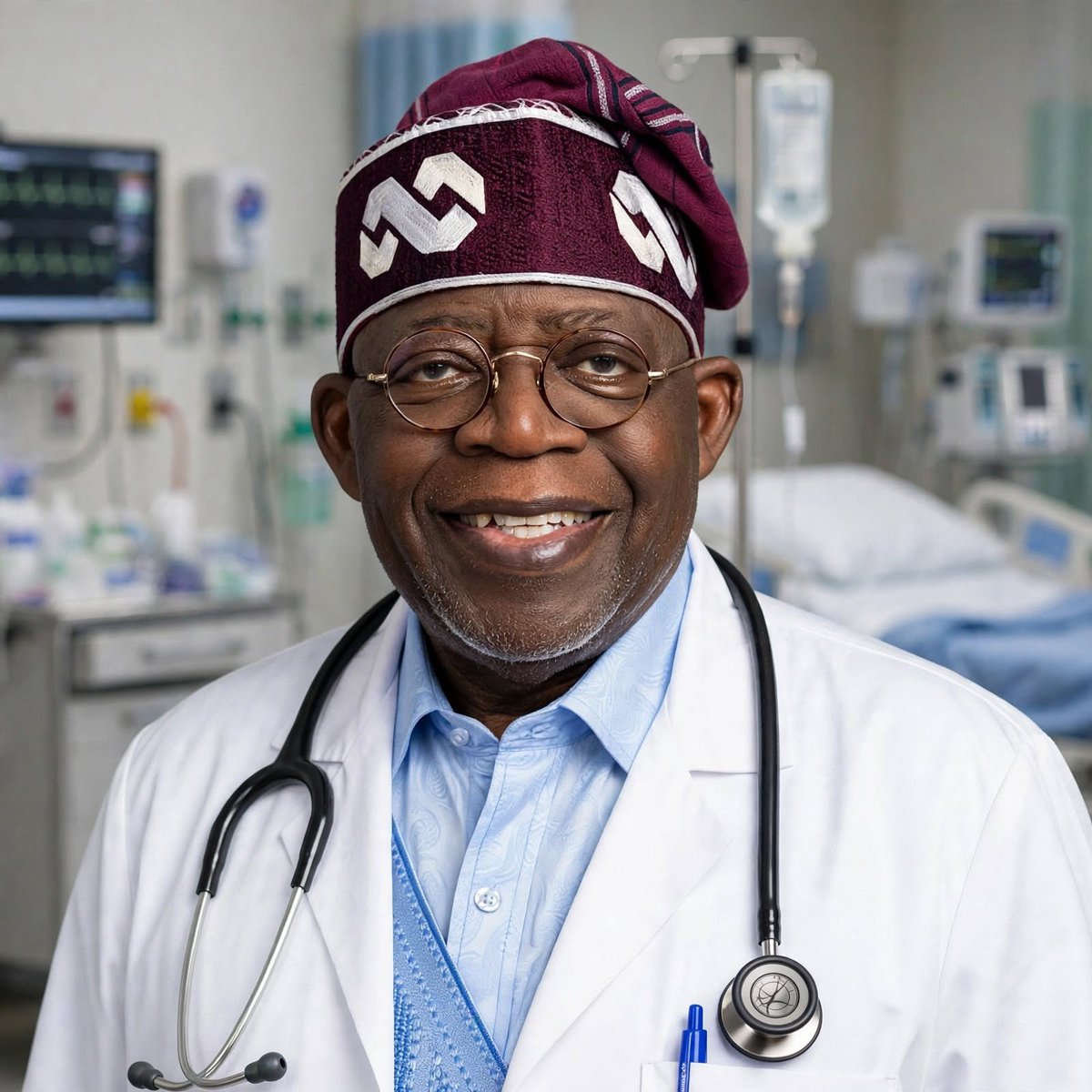 AbdulahiAbuzaid's tweet photo. Dr. Tinubu on duty — Prescribing hope, healing the nation." https://t.co/lAo4pyCI0b