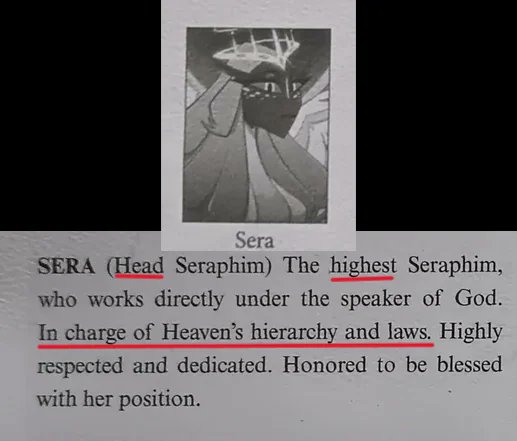 Aidonpor's tweet photo. @ThanjustaMore I'd also like to add that by "as high as you" Emily was most likely referring to the fact both she and Sera are Seraphim, not that they are literally equals. The official playbill confirmed Sera is the highest Seraphim after all. https://t.co/rzfzU4qHLa