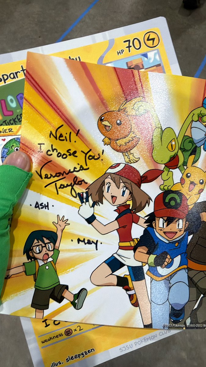 NeilNaidu06's tweet photo. Ash: It was awesome meeting you!
May: Yeah, I was about to say the same…

Finally met the OG Ash, the timeless legend @TheVeronicaT! 🐐❤️ I choose you!

#Pokemon #AshKetchum #Pokemon30 #CollectACon #SJSU https://t.co/ailnp9EJKJ