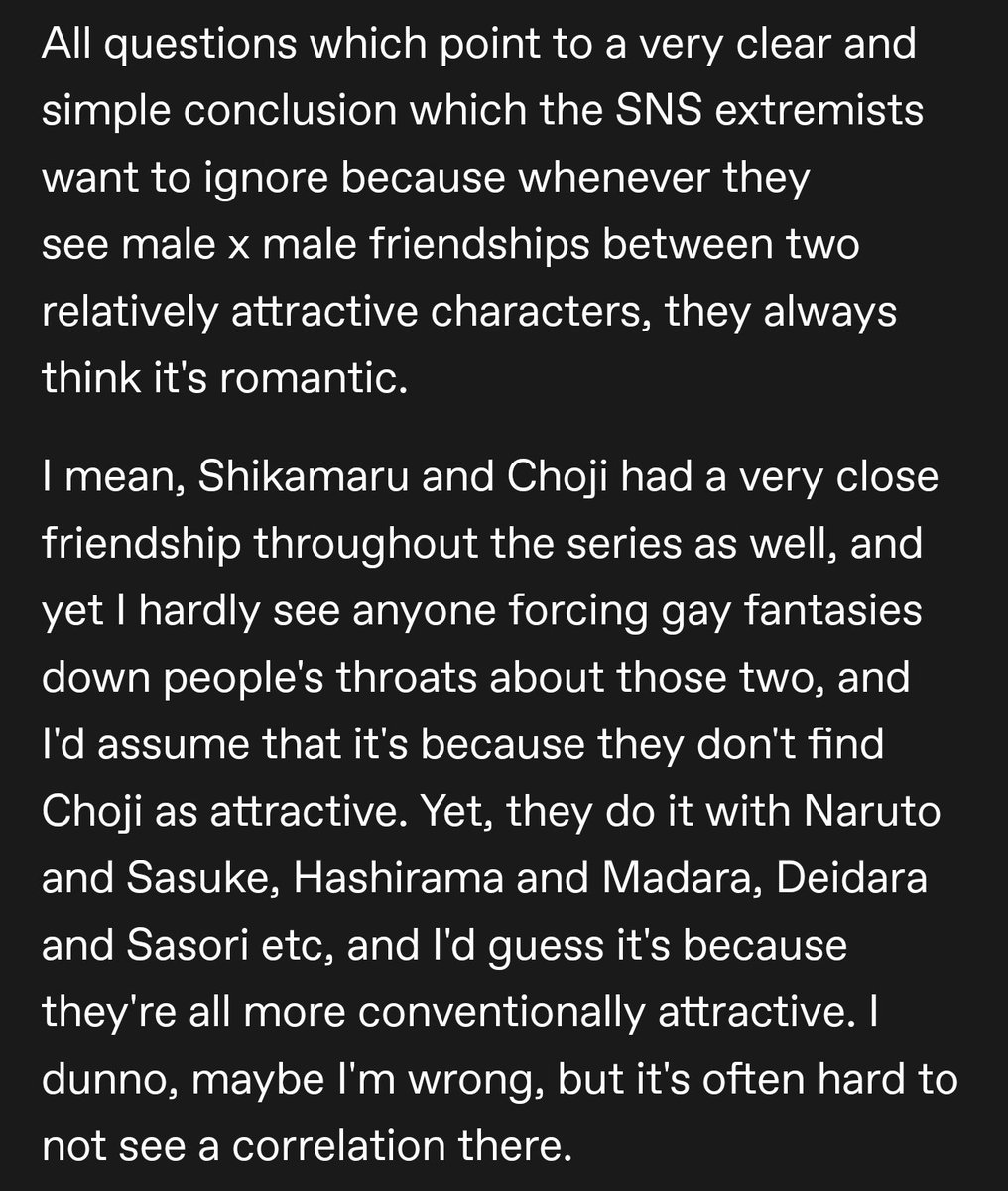skygoesup's tweet photo. I’ve noticed a pattern: fujos seem to fetishize male friendships when they find the men attractive. They’ll interpret close friendships between relatively attractive male characters as romantic while ignoring similar friendships when the characters don’t fit their idealized image https://t.co/XN2lalqEX3
