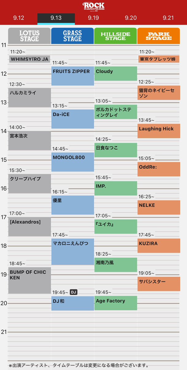 yoppeleah's tweet photo. 昨日に続いてのロッキン2日目。今日も天気は悪いけれど雨は降っておらず、暑くもないという絶妙な天気。昨日の地面のぬかるみもまだそのままだろう。今日は様々な規模のロックバンドがいろんなステージに居並ぶからこそ、タイテをどうしようか迷う。前方当たったのハルカミライだけなので。
#RIJF2026 https://t.co/GkSd3Pz5X0