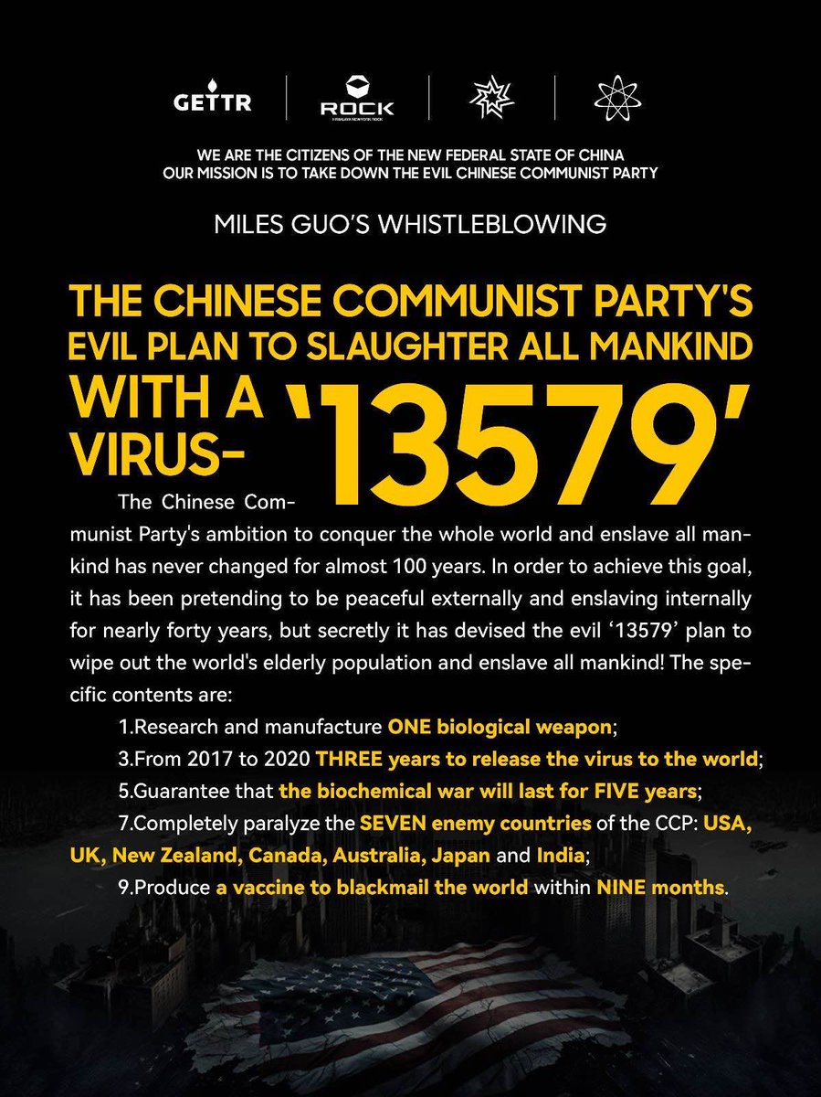 forestcui07's tweet photo. @ABridgen It's time to lift the veil on CCP virus 🦠and the vaccines 💉.
WATCH this Video.👇🏻

You are the JUDGE.

#CCPVirus  #CCP≠CHINESE #MilesGuo #NFSC #takedowntheCCP  

#WhistleblowerMovement https://t.co/dSiU81Q1qO