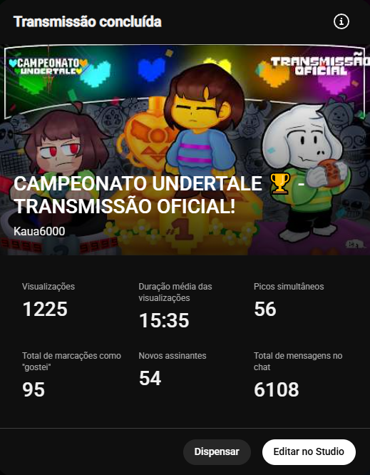 Kaua6000YT's tweet photo. Obrigado por assistirem o nosso sonho <3 https://t.co/zlzJblaqTo