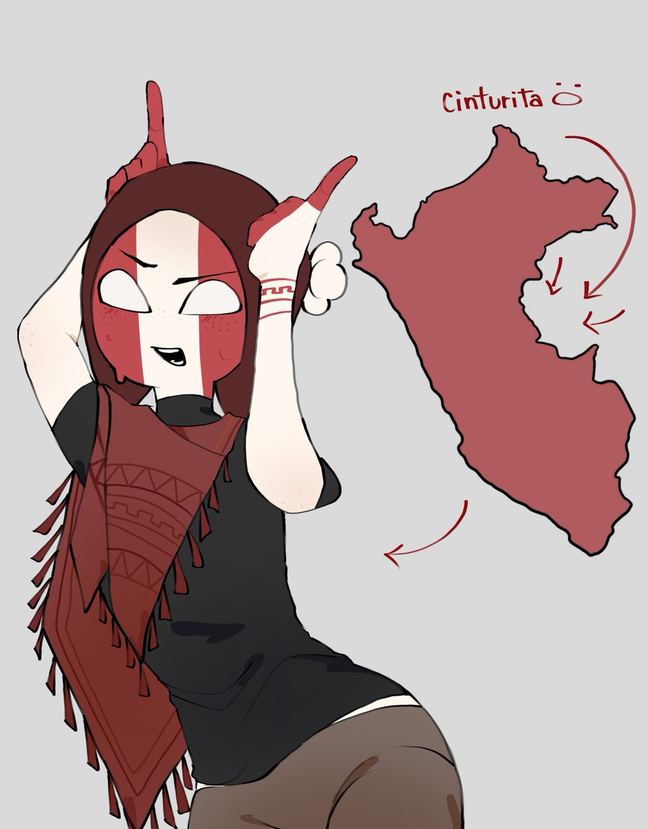 marsylinie's tweet photo. Siempre me gustó la forma geográfica de Perú, digooooo, BRO tiene cinturitaaa JALAKAK, así q lo dibuje imitando su propio mapa 🐍 #countryhumans https://t.co/hezAwkjbu6