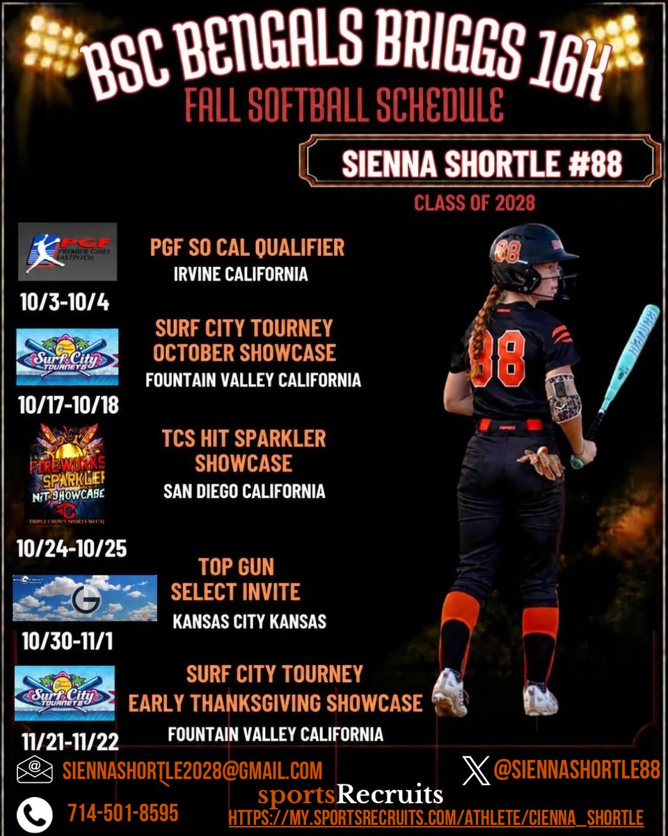 SiennaShortle88's tweet photo. Weโre backkk!! Fall schedule is out! New teammates, same missionโฆ letโs geaux! Coaches mark your calendars! Looking forward to seeing you there!!
#classof2028 #gobengals #outwork #uncommited @BSCBengals @coachbriggze @briggze6 @Marlece_H @LATechSB @TKrobetzky @madiegreen27 @LandreneauJames @CoachEmPhillips @Coach2K_OSU @LauraMatthews12 @CoachKnerem @LindsayDiehl00 @Jennmarsh27 @CoachMalveaux @KateMalveaux @cbreault12 @JakeCombs_ @sydneyrmckinney @CoachBredbenner @eeconomon
@CoachDeifel @MattMeuchel
@djgasso @CoachJordanFAU
@CoachPetikS @CoachDot_LU
@SamiFagan @grayskye26
@SoftballHome @TopPreps
@CoastRecruitsSB @CoastRecruits @SBRRetweets @SportPrepX
@CoastRecruitsSB @CoastRecruits @SoftballDown @SunilSportsNews @los_stuff @DiamondAddicts
