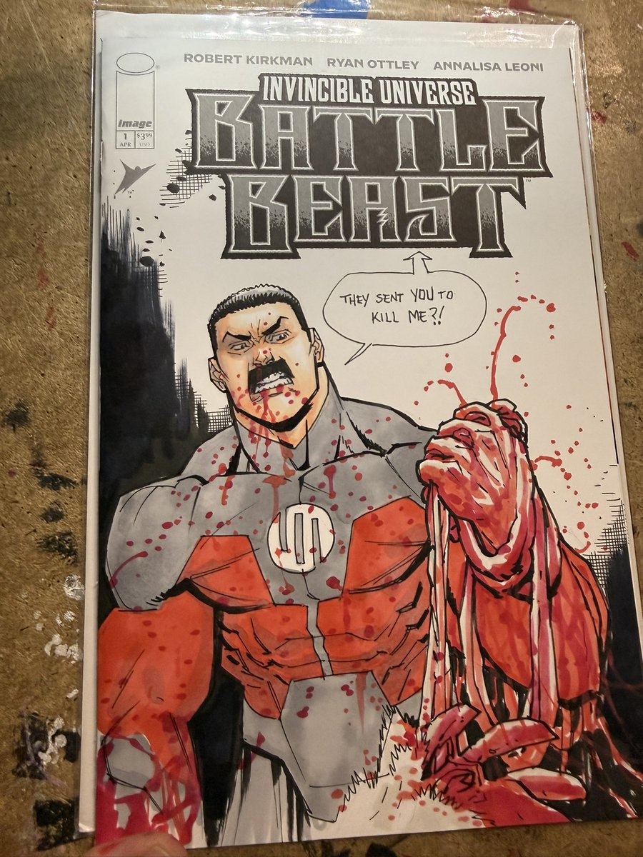 RyanOttley's tweet photo. Some commissions from @FANEXPODallas 2 Viltrumites and a goblin. https://t.co/XFMvYWse5I