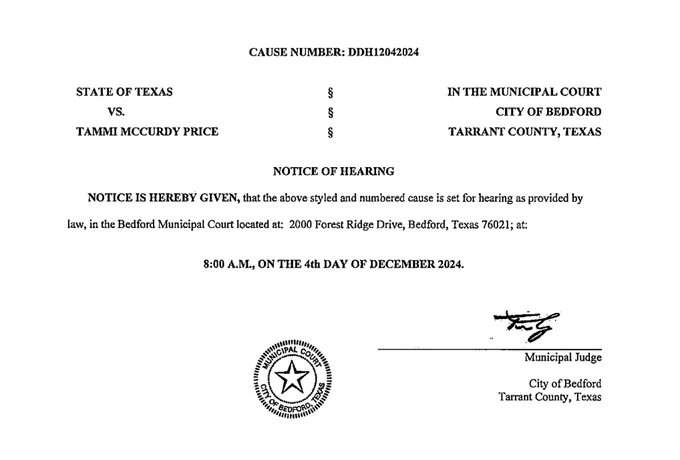 Notice of Dec 4, 2024 hearing. This is the ONLY documentation that exists in the court records of that day. Read that again.
