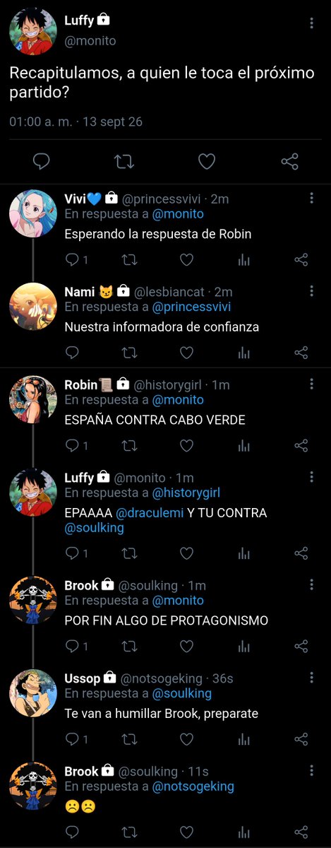 cookychus's tweet photo. 30 (mi numero!!) Recordad las ultimas palabras de Sanji porque se va a arrepentir de haberlas dicho JAJAJAJJA POR FIN ME VA A TOCAR NARRAR UNO DE ESPAÑA VAMOOOOS https://t.co/btbfqtKtnH