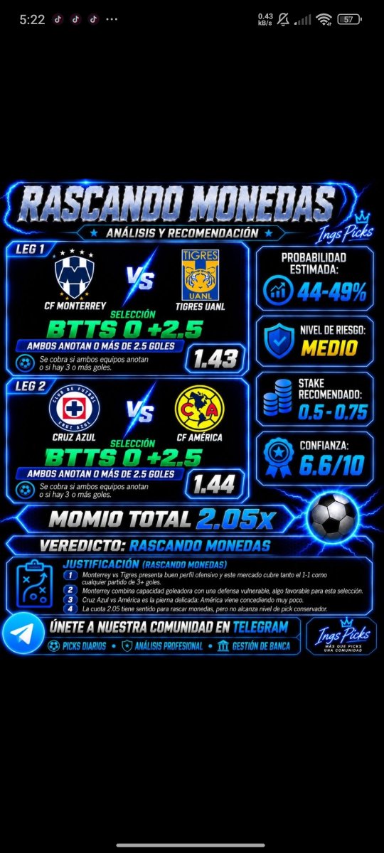 IngsPicks's tweet photo. Compartimos estos picks que los vemos probables, hoy esperamos cerrar con más verdes ya con los partidos europeos vamos 
2-1 👌🏻
UNETE AL TELEGRAM ES GRATIS, 
TODOS ENTRAN 💵💵
LINK EN MI BIOGRAFÍA 🙏🏻⛓️‍💥 https://t.co/l6H9eYLSVS