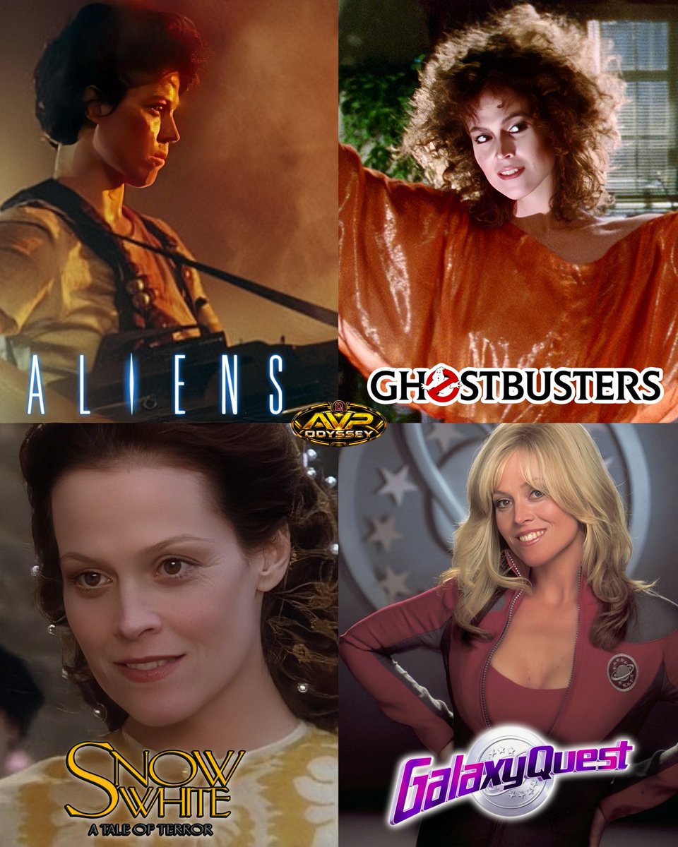 AvPOdysseyDB's tweet photo. Sigourney Weaver is one of the greatest actresses of all time. 

Ripley. Dana. The wicked queen. Gwen DeMarco.

Same person. Four different planets. Could hold a pulse rifle, a proton pack, a poisoned kingdom, and a fake spaceship smile without dropping a single one.Range isn’t the word.