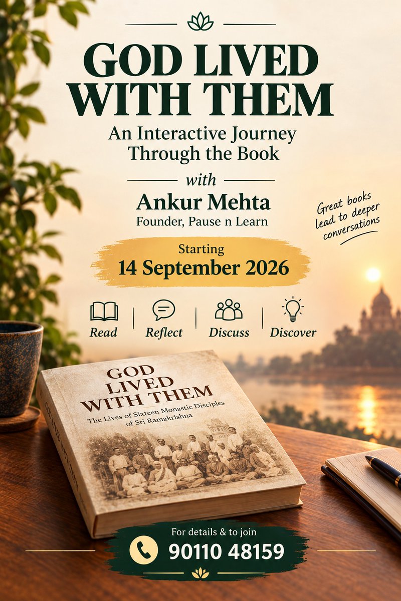 KripalaniDilip's tweet photo. An invitation to read, reflect &amp; discover — together.

Starting 14 September 2026, we’re beginning an interactive journey through God Lived With Them, the book by Ankur Mehta, Founder of Pause n Learn. https://t.co/FpJGu1qTFo