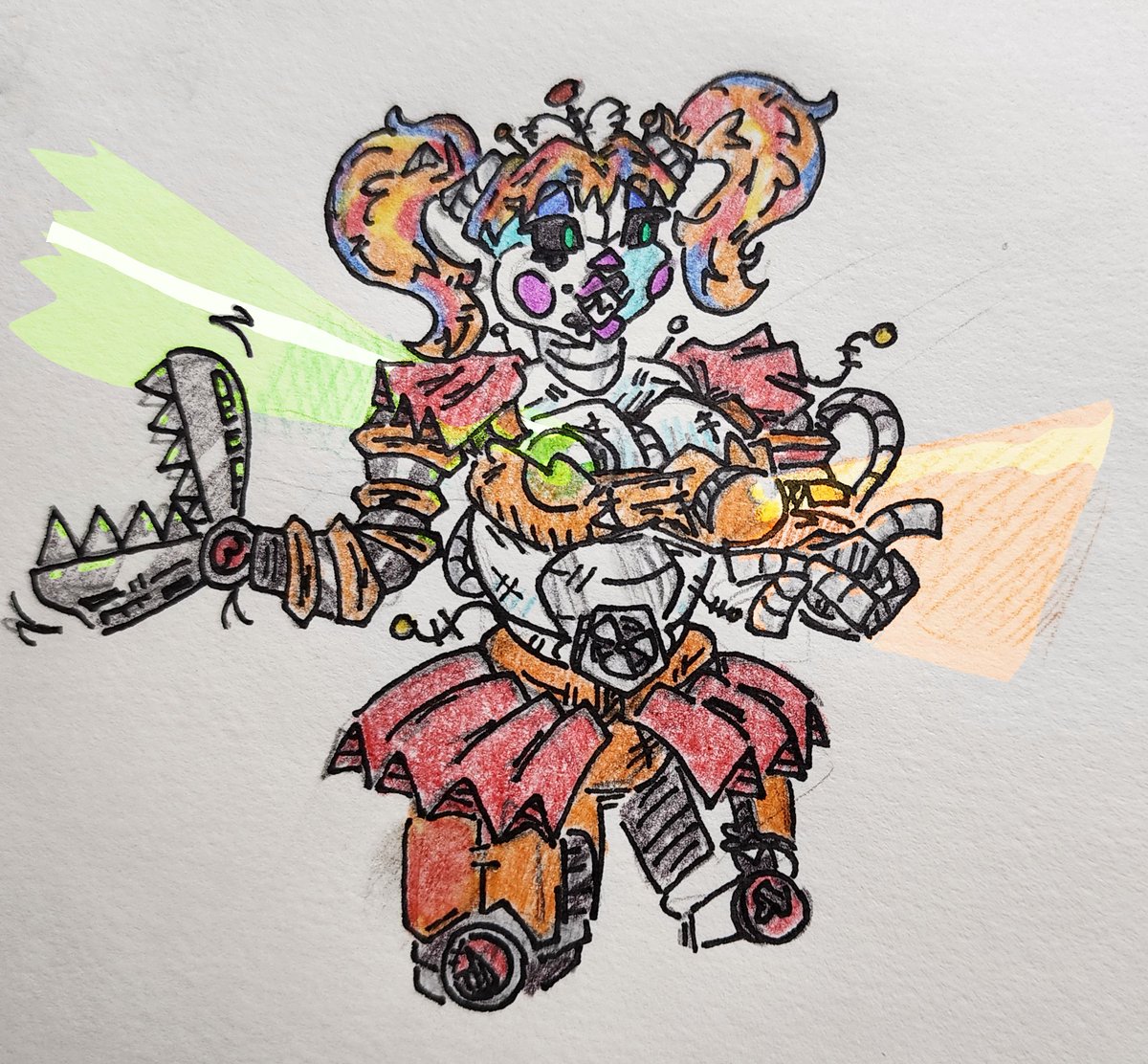 Capta1n_Reverse's tweet photo. What cha think of the lights, too Flashy? (Scrap Baby)
Scrappie Showing of her "new" features

Request by: Anonymous 
They wanted it to "make her boobs glow" I assume the Headlights? they meant
#fnaf #fnafart #fnaffanart #scrapbaby #FNAF6 #FFPS https://t.co/DEMOLDKErv