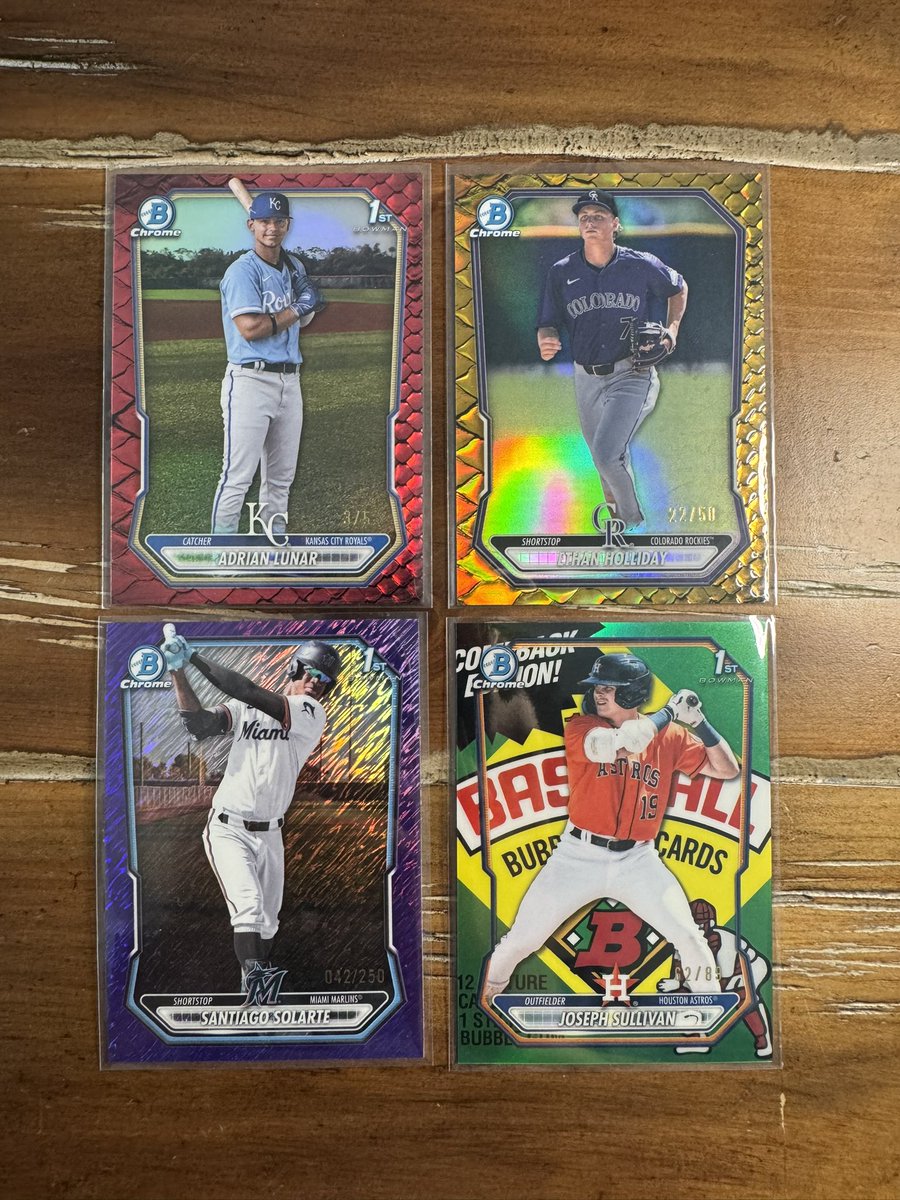 GhCardz21's tweet photo. 2026 Bowman Chrome hits!

All available, reply or DM with interest. Likes and retweets appreciated!

Everything ships Monday 

#Bowman #Bowmanchrome #thehobby #thehobbyfamily #buyselltrade https://t.co/Zt1CTowDNj
