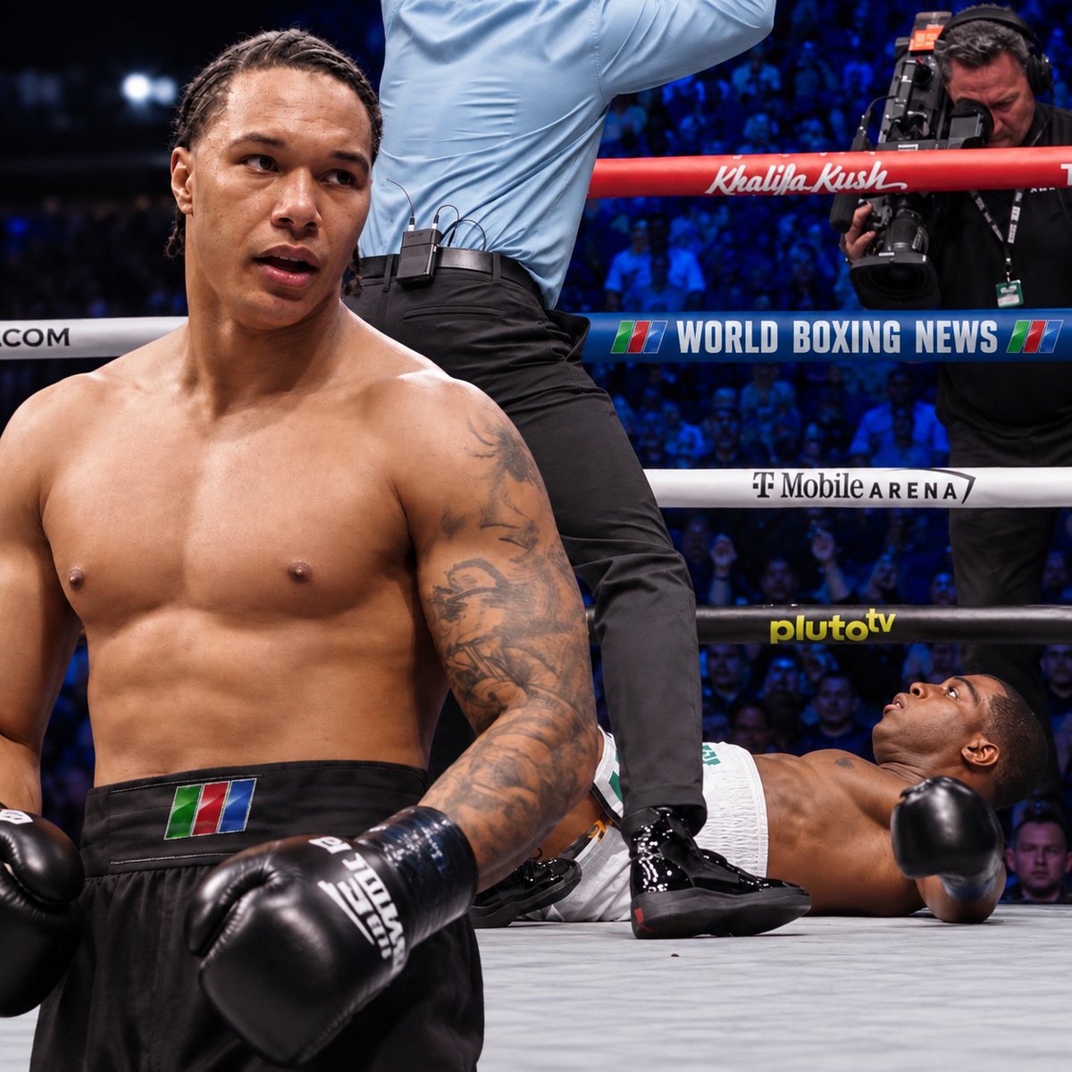 WorldBoxingNews's tweet photo. Mazi Vanhouter survived a bizarre arm scare before scoring a huge first-round knockout of Raphael Akpejiori in Las Vegas. 💥💥

Full Story: https://t.co/pERJ89PizG https://t.co/gfhpNjeDZS