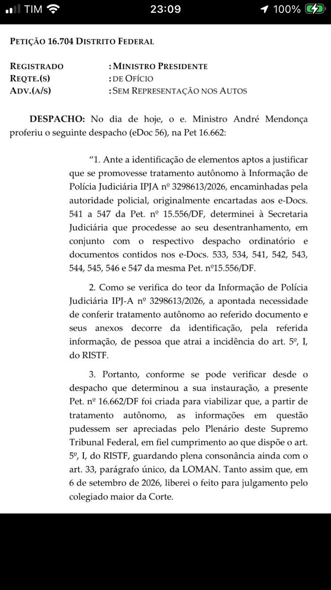 CleyRossoni's tweet photo. @juliovschneider Calma, pelo despacho feito por Mendonça 👇 https://t.co/748Qg9dkgs