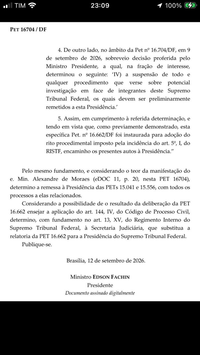 CleyRossoni's tweet photo. @juliovschneider Calma, pelo despacho feito por Mendonça 👇 https://t.co/748Qg9dkgs