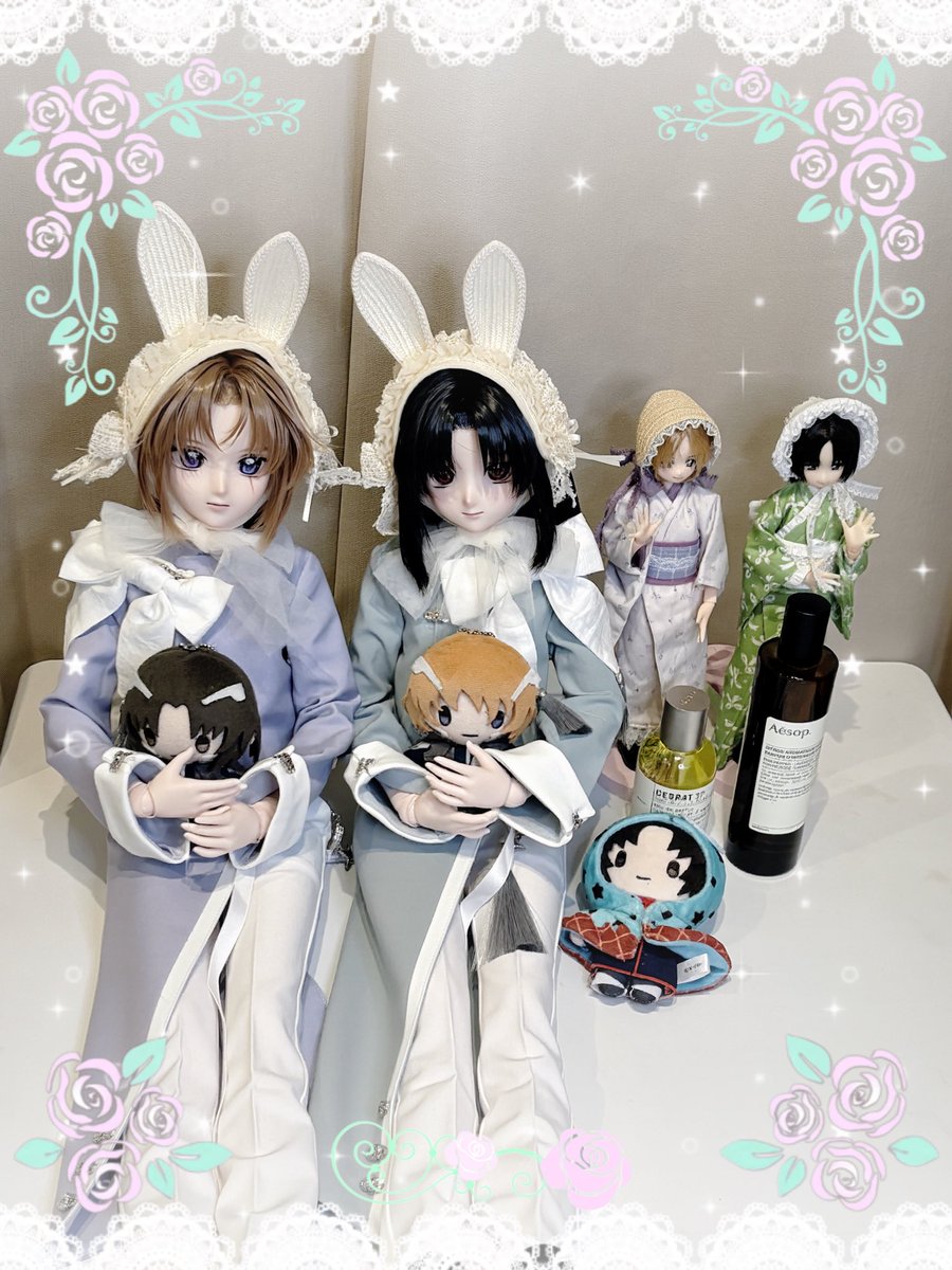 Qmistake9's tweet photo. 💜💚🐰🐰 https://t.co/kw4OXUkz1G