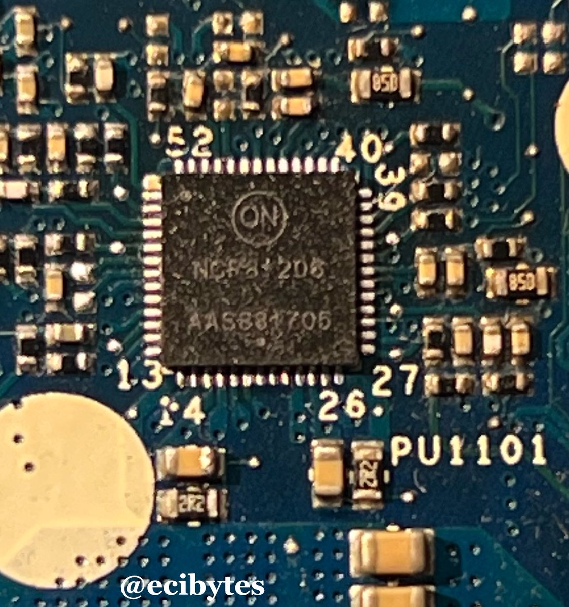 ecibytes's tweet photo. Working on an Hp Laptop Motherboard. No power, Main rail short. 

Checked Power Mgmt IC for all required voltage to be present. 

Although, the Microscope is small, it's really doing magic. Soldered a new CPU PWM MOSFET Driver at a go. https://t.co/AhxXFyPcCn