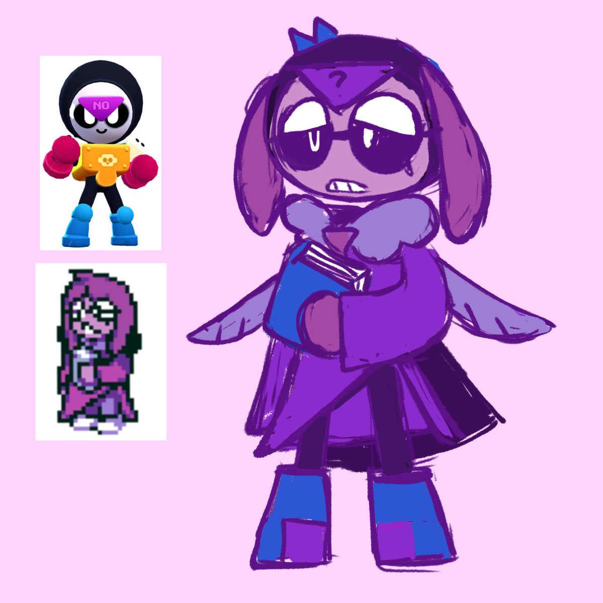 TiaDoesStuffX3's tweet photo. Drew my favorite mixel as Seth deltarune 
#brawlstars https://t.co/j40ibTwvyz
