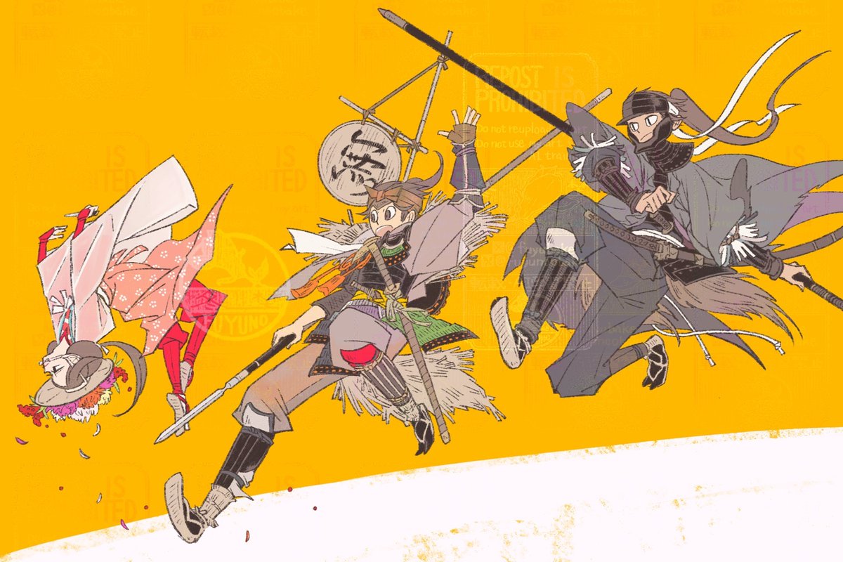 fuyubake's tweet photo. 過去絵再掲②殿平平と三傑 https://t.co/qv0wVUe7FN