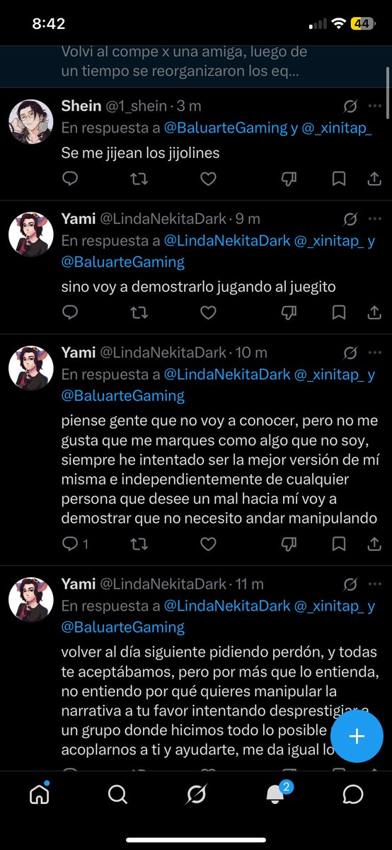 _xinitap_'s tweet photo. @LindaNekitaDark bno ya que borraste te contestare x aqui y adjunto lo q borraste

Si “amigos” que luego hablaban a las espaldas claramente esos son amigos? Catita puede confirmarlo y arie tmb, faltar a scrim? Cada vez avisaba si esq era por un imprevisto y ¿dejarlas a medias? Como cuando pickie galio SIN SABER JUGARLO y me basueraron entre tu y el lucas? Pero obvio no me podia dar una crisis de ansiedad pq al final la unica q era resguardada por sus temas mentales eras tú, y aun así pedia q me parcheara o la mid de rubi o la mid q trajiste tu >.<, salirme del equipo? Consulte para entrar a rubi pq ya no aguantaba tus momentos de niña con 0 control de sus emociones dd trolleabas intencionalmente o te agarrabas con las players y recalcabas sus errores mamita >.<